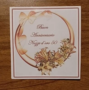 🌸🐬50 Anniversario Biglietto Auguri 50 anni nozze d'oro con busta - Foto 1 di 1