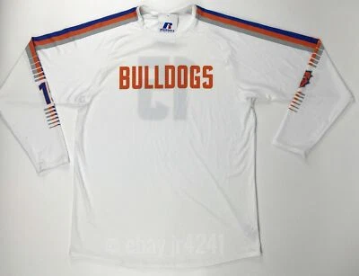 Camisa de tiro de calentamiento de baloncesto Russell Bulldogs Legend para hombre L blanca 5S1S2SU Foto 1 de 2