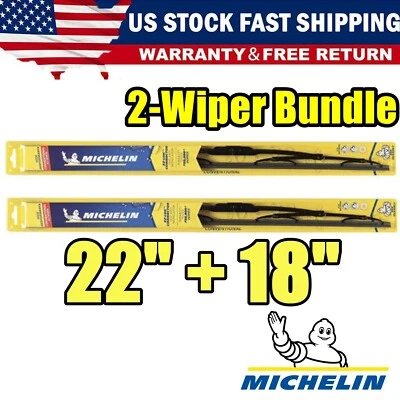 For Michelin Direct Fit  22"+18" Wiper Blades PAIR OEM Quality- Driver+Passenger Foto 1 de 4