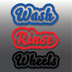 Car Detailing Wash, Rinse & Wheels Bucket Vinyl Stickers | Wax | Cleaning - Picture 1 of 3