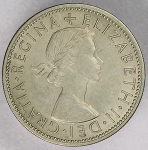 1954 Great Britain Two Shillings (Florin) Copper-Nickel Coin Elizabeth II -AU - Picture 1 of 2