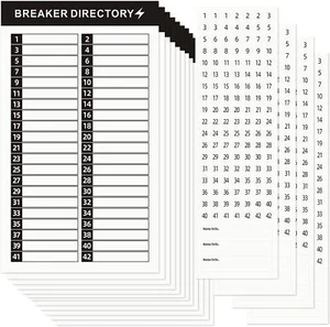 16 Sheets Breaker Panel Labels Electrical Box Sticker 11.8 x 7.1 inch, Black - Picture 1 of 6