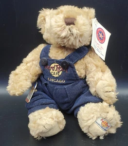 Vintage 1999 Hard Rock Cafe "Chicago" Teddy Bear in Navy Overalls # 144 of 216 - Picture 1 of 9