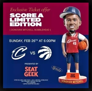 Donovan Mitchell 2023 HALFTIME SPECIAL TICKET Cleveland Cavaliers Bobblehead SGA - Picture 1 of 6