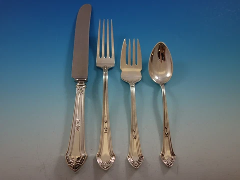 Lenox by Durgin Sterling Silver Flatware Set for 12 Service 52 pieces Cover