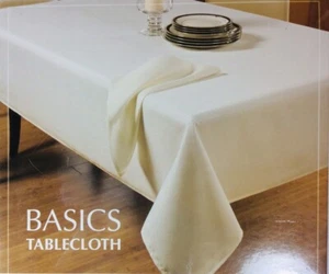 Benson Mills Basics Tablecloth Solid 70” x 70” Square Inch White - Picture 1 of 6