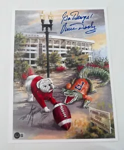 Vince Dooley Signed Print 11X14 Georgia Bulldogs Beckett COA UGA - Picture 1 of 3