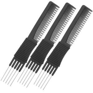 3Pcs Hair Comb Lift Teasing Pick Stainless Still Lifts Steel Needle Tail Tools - Picture 1 of 12
