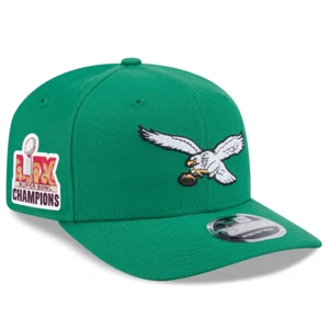 Philadelphia Eagles New Era Super Bowl LIX 59 Champions Kelly Green Hat 9SEVENTY - Picture 1 of 6