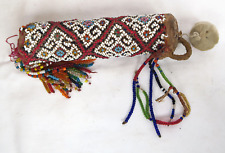 BEADED BAMBOO LIME CONTAINER TIMOR TRIBAL ARTIFACT - BETEL NUT - early 20th C