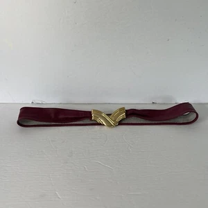 VTG 1970's Glam Rock Purple Leather Belt Strap & Detachable Metal Buckle Size L - Picture 1 of 12