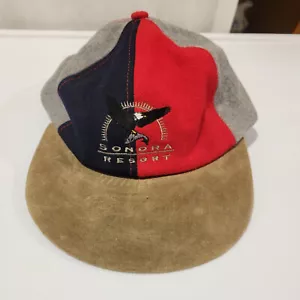 Vintage Sonora Resort Color Block Wool Strapback Brown Suede Brim Adjustable Cap - Picture 1 of 7
