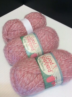 Good Shepherd TULIP TWEED Acrylic PINK #884719 YARN 3 SKEINS - Image 1 of 4