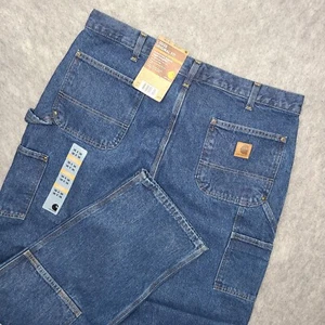 Carhartt Double Knee Carpenter Jeans Herren 38x36 blau B73 DST Workwear Latzhose - Bild 1 von 8