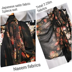 NEW*premium quality Japanese Satin 3piece Suit Top Bottom And scarf - Picture 1 of 18