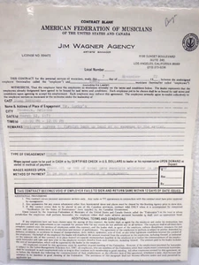 Doug Kershaw Signed Autograph Show Contract 1972 Phoenix, AZ Mr. Lucky's Country - Picture 1 of 3