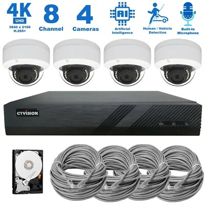 CTVISION 4K NVR 8MP Audio PoE IP Security CCTV Video Surveillance Camera System - Image 1 of 4