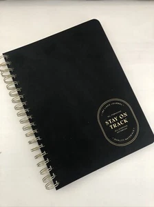 New Fringe Vegan Leather Black Notebook High Quality Stay on Track - Picture 1 of 3