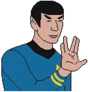 PUNTO DE CRUZ + PATRÓN ARTESANAL Nimoy Spock Star Trek Vulcano Live Long Prosper Sign - Imagen 1 de 13