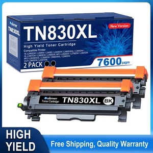TN830XL Toner 2 Pack High Yield for Brother TN-830XL DCP-L2647DW HL-L2400D - Picture 1 of 7