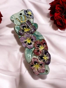 Schönes handbemaltes Porzellan Mezuzah Etui mit Blumen - Bild 1 von 3