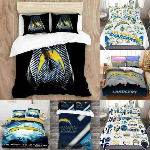 Los Angeles Chargers Bedding Set 3PCS Comforter Cover & Pillowcases Full Size Cover