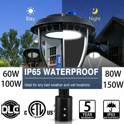 LED Post Top Light Dusk to Dawn Street Area Pole Lighting 60W 80W 100W 150 Watt - Image 1 of 4