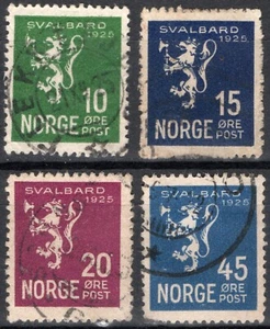 3260 Norway 1925, NK 137-40, Svalbard-Spetsbergen canc., MI 116-19, SC #111-14. - Picture 1 of 1