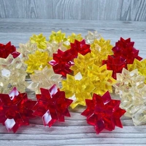 28 vintage red , yellow , white plastic starburst Christmas tree light covers LG - Picture 1 of 6