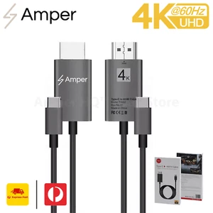 Universal Type-C to HDMI 4K 60hz Cable 2m USB C Lead Adaptor - Black / Grey - Picture 1 of 12