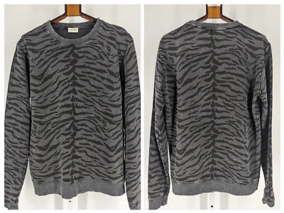 Sudadera Saint Laurent FW 2019 Grunge Gris Estampado Animal Raglán Rockstar Italia Foto 1 de 4