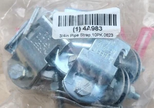 (10 Pk) Conduit Strap Clamp Steel, Electroplated 3/4 in Conduit Trade Size 4A983 - Picture 1 of 2