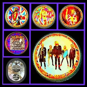 DEF LEPPARD DIAMOND SAY HALO 🥁 KEYCHAINS SET OF FIVE🎸 - Picture 1 of 1