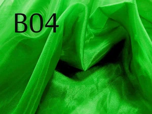 B04 (Per Yard) Green Good Thick Sparkle Organza Fabric Bridal dress Material - Picture 1 of 4