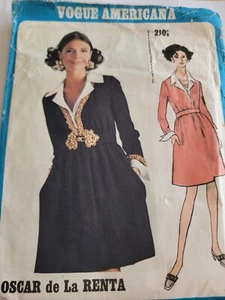 Vogue Americana Oscar De LA Renta High Waist Dress 2101 Size 12 Uncut Vintage - Picture 1 of 2