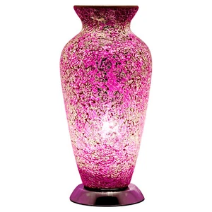Pink Rose Mosaic Glass Vase Table Lamp Floral Gift Home Lighting Table light - Picture 1 of 5