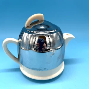 Art Deco Teekanne 1 Tasse mit Edelstahl Cozy UK weiß deltischer Bienenstock - Bild 1 von 8