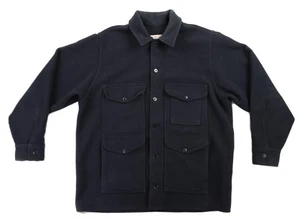 VTG FILSON USA Men’s XL 48 Navy Blue Wool Cruiser Field Shirt Jacket Top - Picture 1 of 5