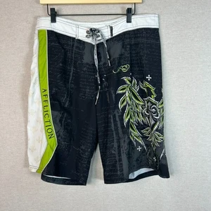 Affliction Mens Y2K Board Shorts Size 36 Grunge Goth Skater Punk Swim Trunks - Picture 1 of 13