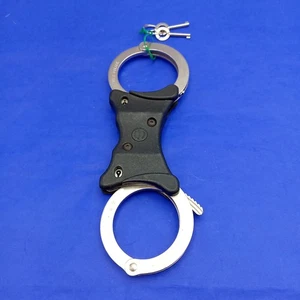 Genuine Hiatt 2103 Chrome Rigid Handcuffs Speedcuffs Quickcuff Like TCH 840 A - Foto 1 di 7