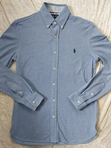 Mens Ralph Lauren Featherweight Mesh Shirt Blue - Small - Picture 1 of 12