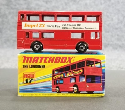 RARE VTG LESNEY MATCHBOX 1-75 SERIES No 17 LONDONER BUS IMPEL 73  W/BOX NICE - Image 1 of 4