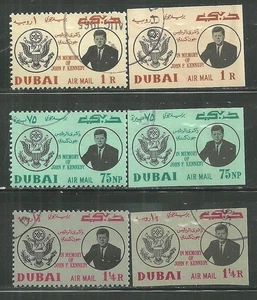 DUBAI C25-27 USADO JOHN F KENNEDY PERF E IMPERF SCV 4.00 - Imagen 1 de 1