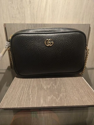 GUCCI GG Marmont Mini Black Leather Shoulder Bag New & Authentic With Box - Image 1 of 4