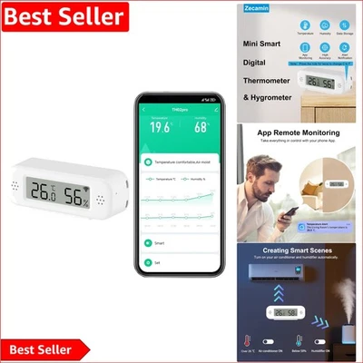 Compact Smart Digital Humidity Meter with Alexa Compatibility & Data Export - Image 1 of 4