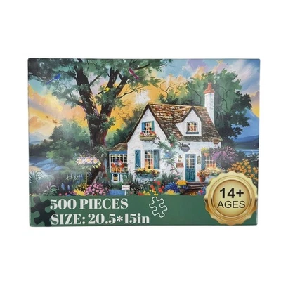 Unbranded Cottage Flowers Shoppe Birds Trees 500 Piece Jigsaw Puzzle *COMPLETE* - Image 1 of 4