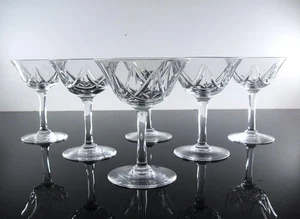 ANCIENES 6 COUPES A CHAMPAGNE MARTINI EN CRISTAL TAILLE LASALLE ST LOUIS 1930 - Picture 1 of 23