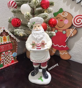 Christmas Gingerbread Baker Cupcake Santa Claus Resin Figurine Figure 11.75" - Picture 1 of 7