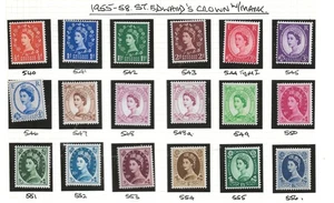 GB(5026) QE11 X 1955-58 EDWARDS CRN SG540-56 DEFINTIVE SET OF 18 U/M/M - Bild 1 von 1