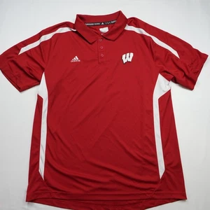 Camiseta Adidas Climalite Bordada Wisconsin Badgers Cuello Rojo Para Hombre XL - Imagen 1 de 18